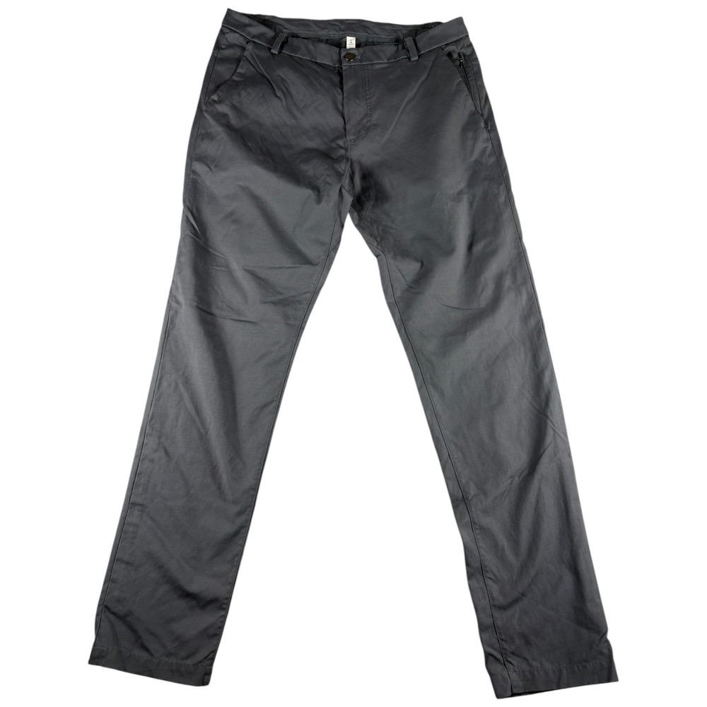 Lululemon Athletica Slim Fit Pants Men 34 Gray Nylon Stretch Flat Front Straight